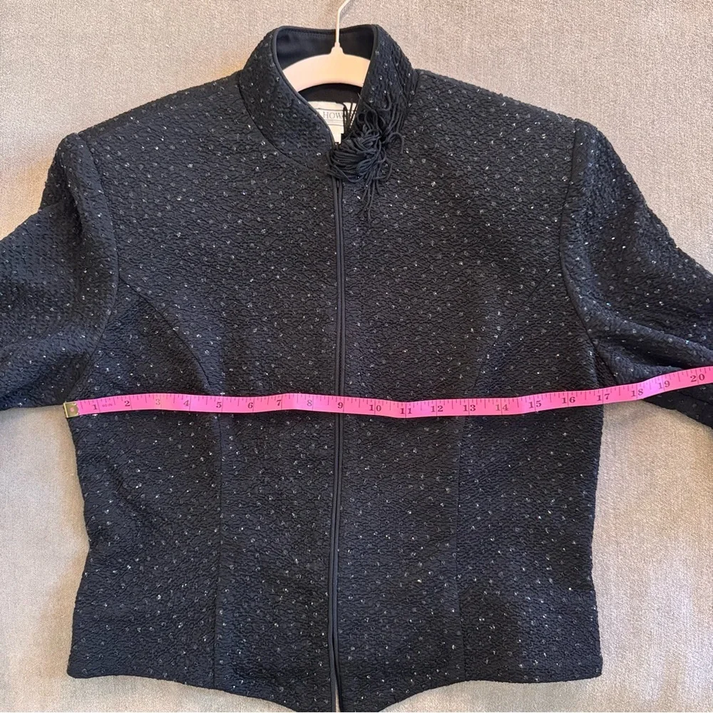 Vintage Jessica Howard Black Sparkly Cropped Jacket - Picture 5 of 6